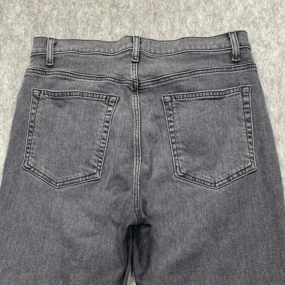 Reformation Jessie High Crop Boot Jeans Redondo Wash Black Frayed Hem - Size 30